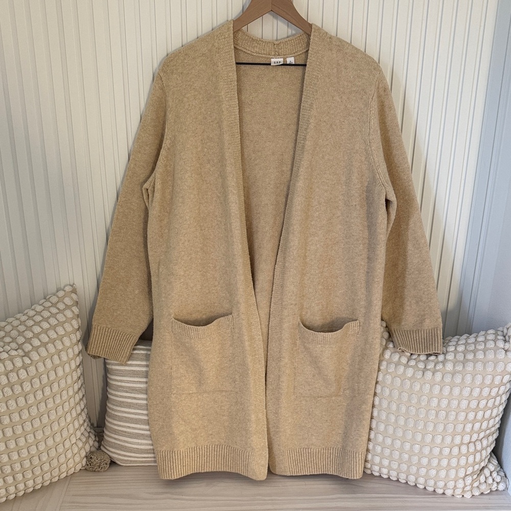 Cozy Tan Open-Front Sweater